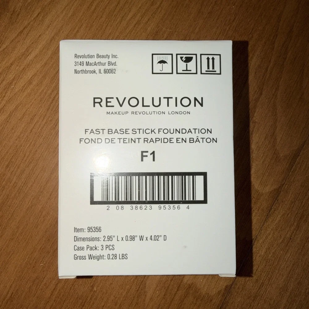 NEW Revolution Fast Base Stick Foundation F1‎ - CASE PACK OF 3